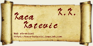 Kaća Kotević vizit kartica